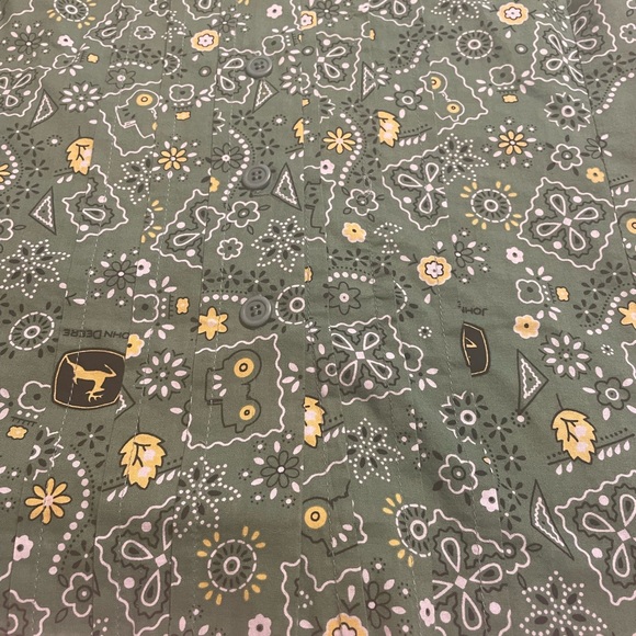 One of a kind, hand made John Deere button up shirt top blouse - Picture 5 of 10